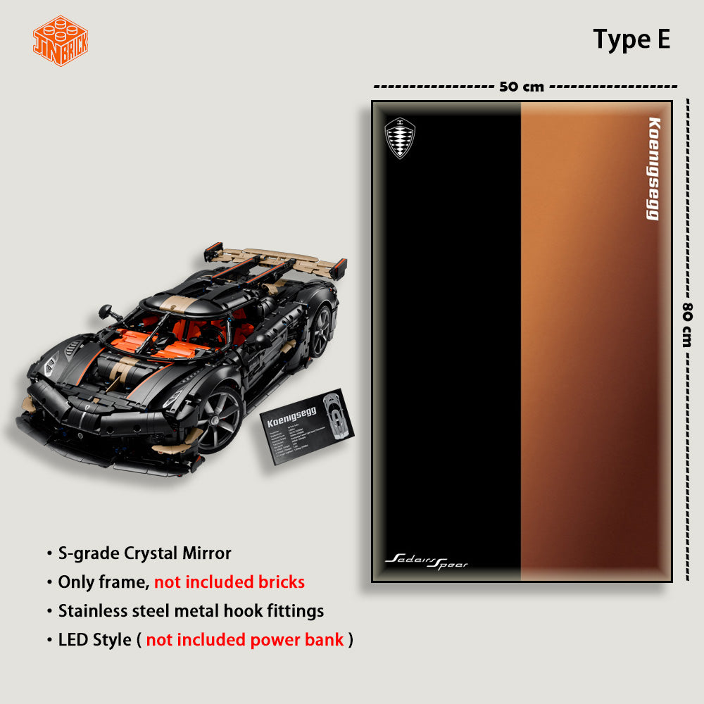 Wall Display frame For Lego Technic™ 42232 Koenigsegg Sadair's Spear Megacar