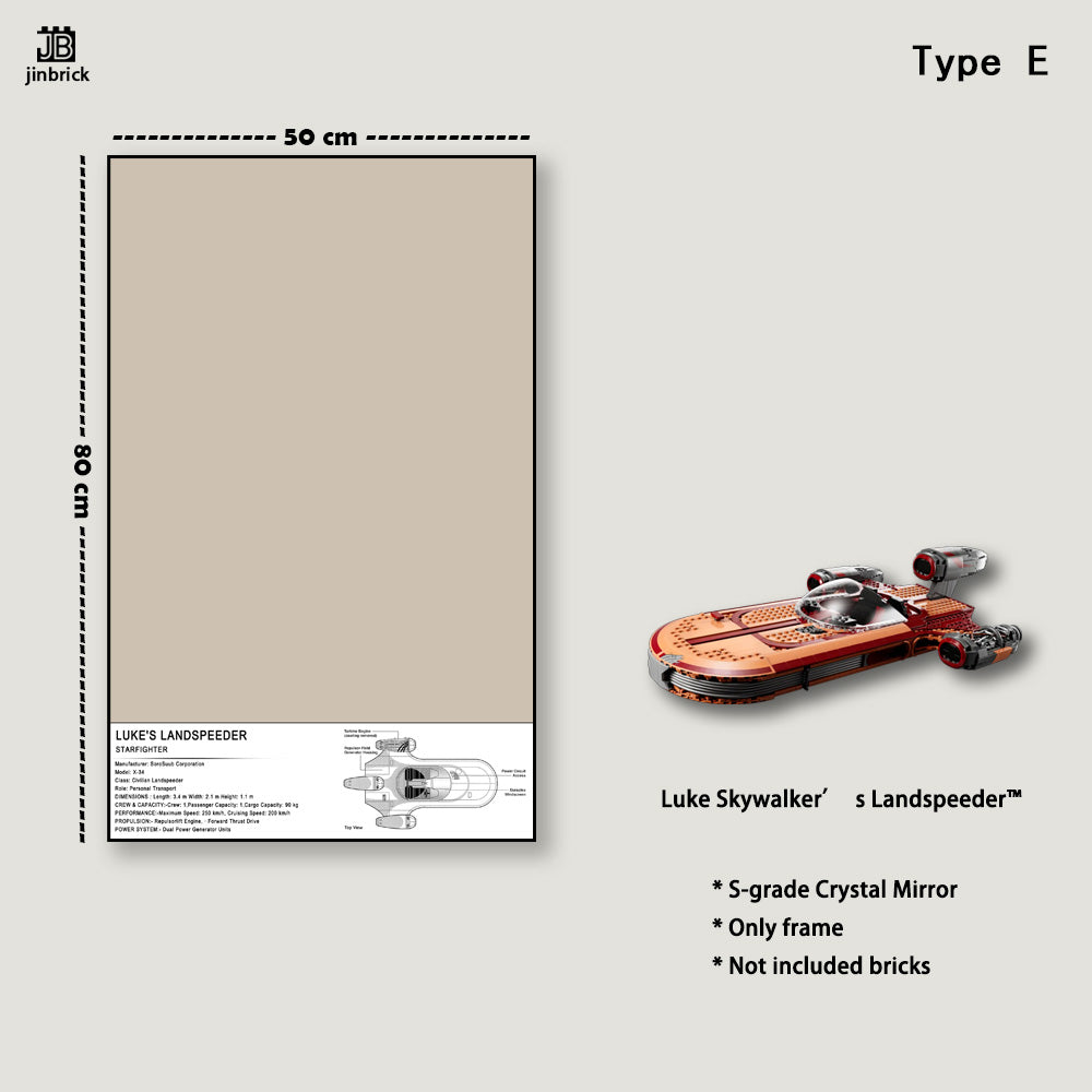 Display Wall frame For LEGO® UCS 75341 Star Wars™ Luke Skywalker's Lan