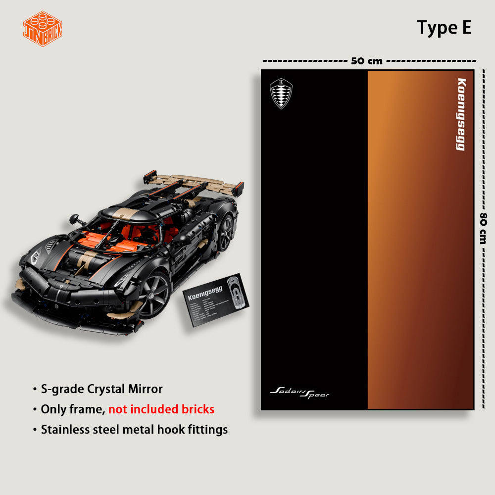Wall Display frame For Lego Technic™ 42232 Koenigsegg Sadair's Spear Megacar