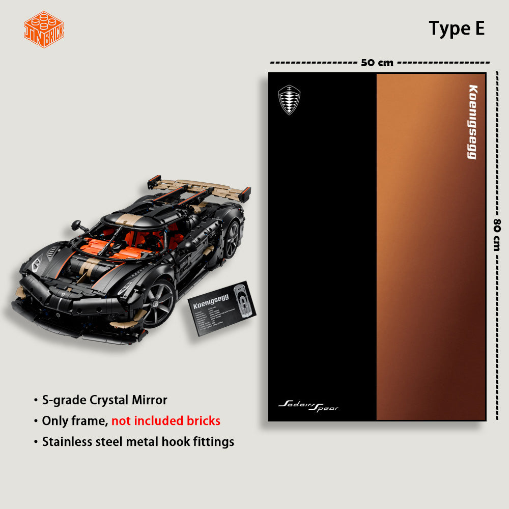 Wall Display frame For Lego Technic™ 42232 Koenigsegg Sadair's Spear Megacar