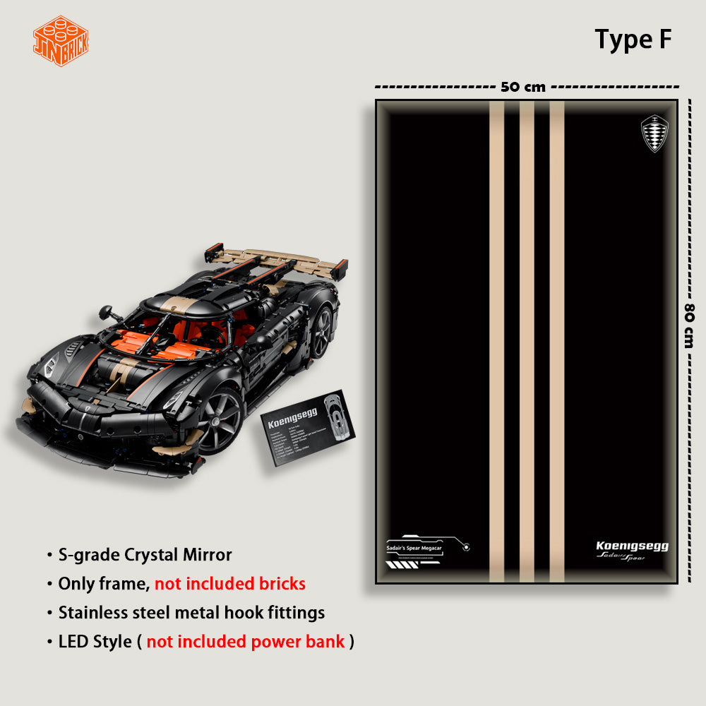 Wall Display frame For Lego Technic™ 42232 Koenigsegg Sadair's Spear Megacar