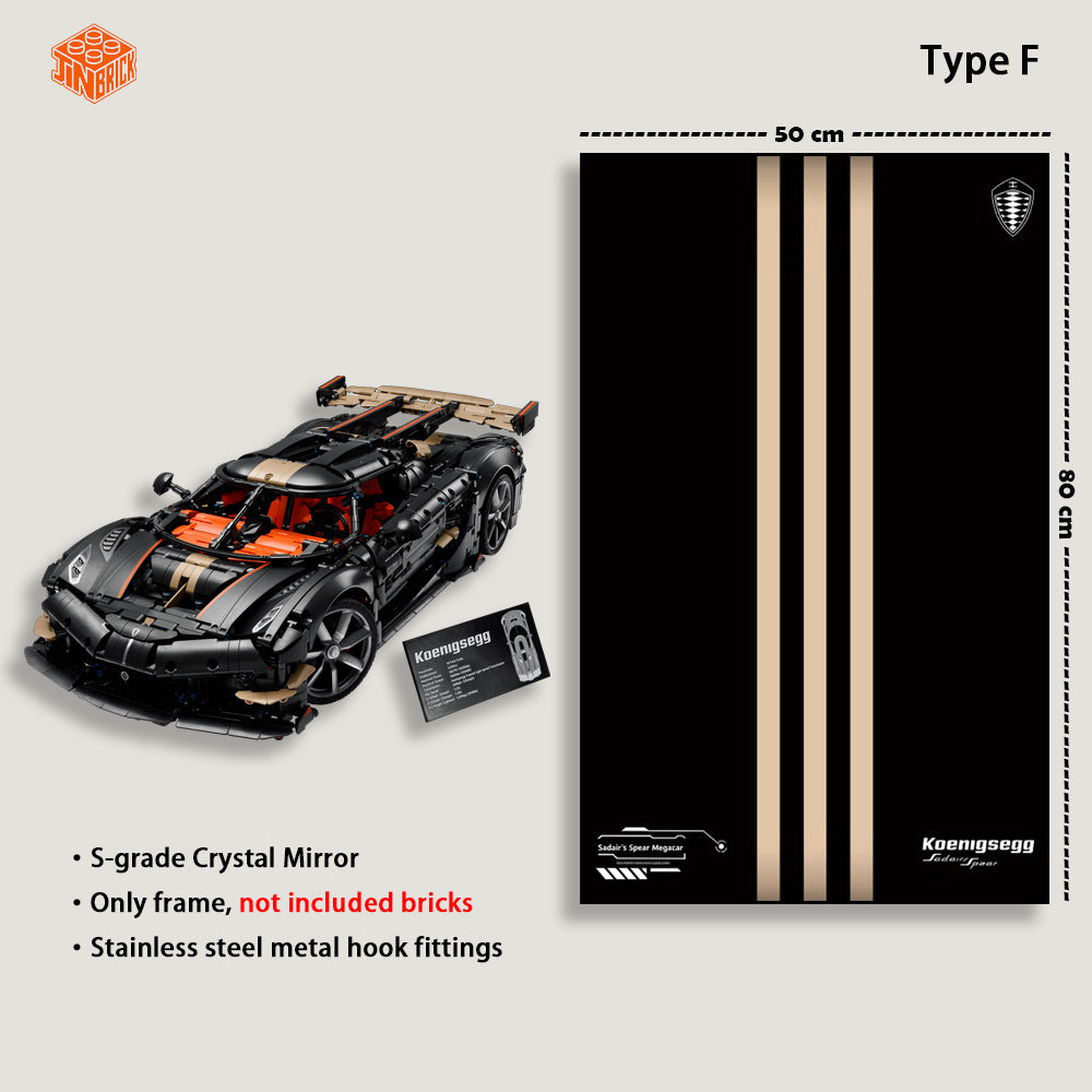 Wall Display frame For Lego Technic™ 42232 Koenigsegg Sadair's Spear Megacar