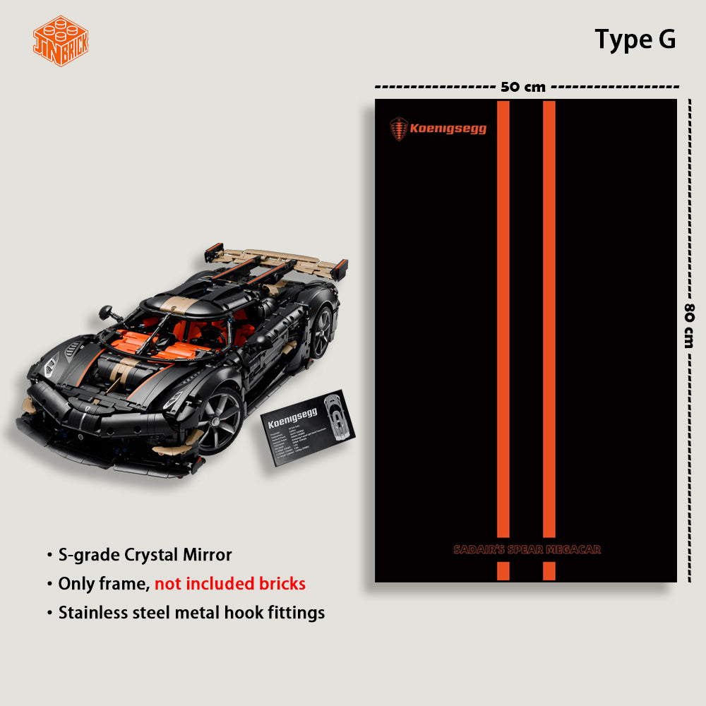 Wall Display frame For Lego Technic™ 42232 Koenigsegg Sadair's Spear Megacar