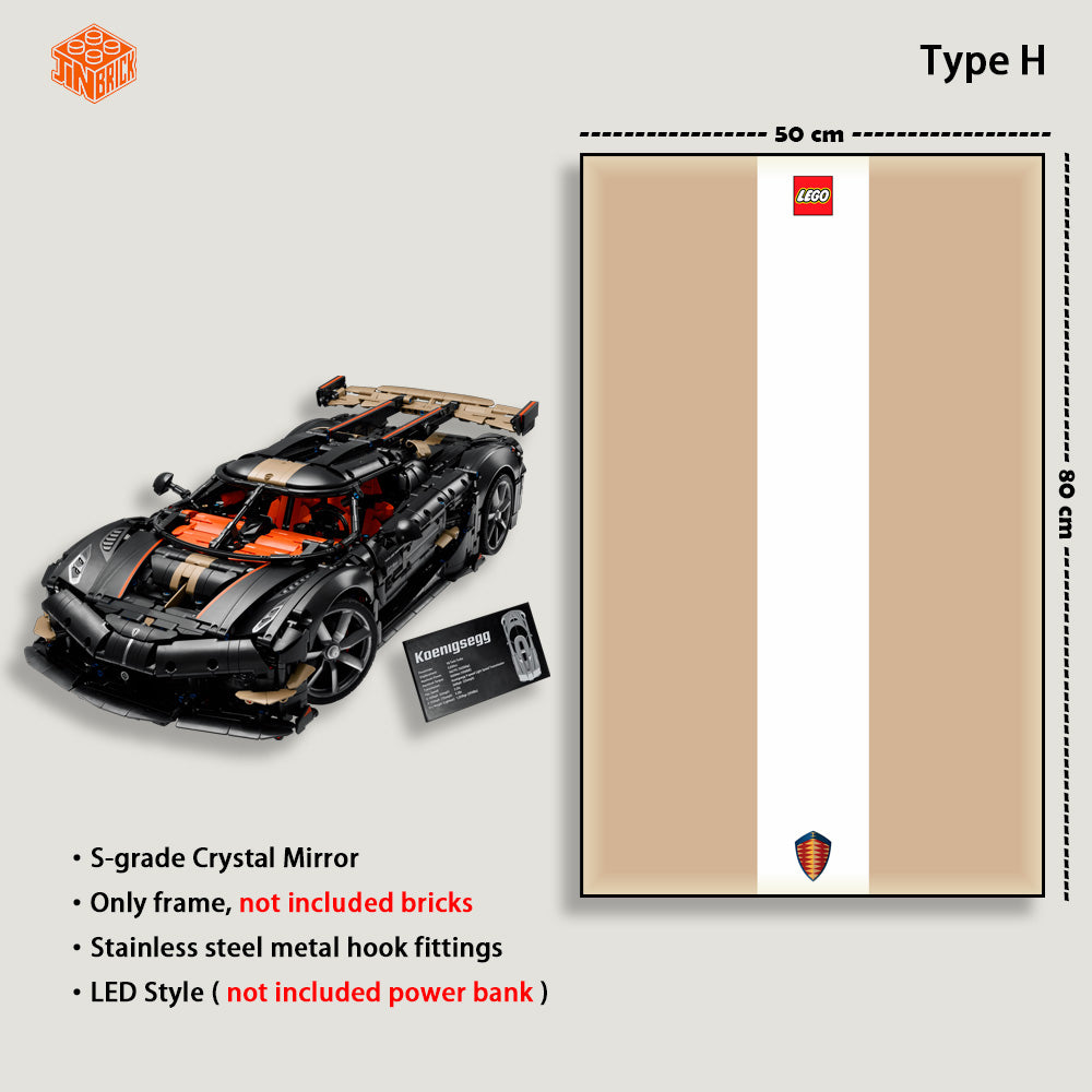 Wall Display frame For Lego Technic™ 42232 Koenigsegg Sadair's Spear Megacar