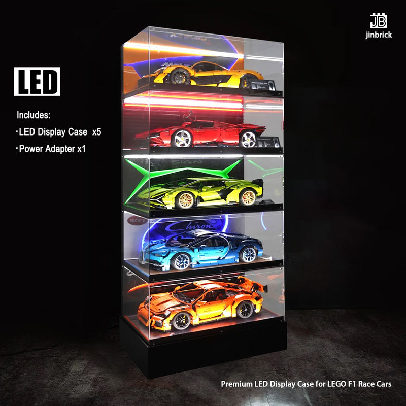 【Premium】LED Display Case for LEGO TECHNIC Cars