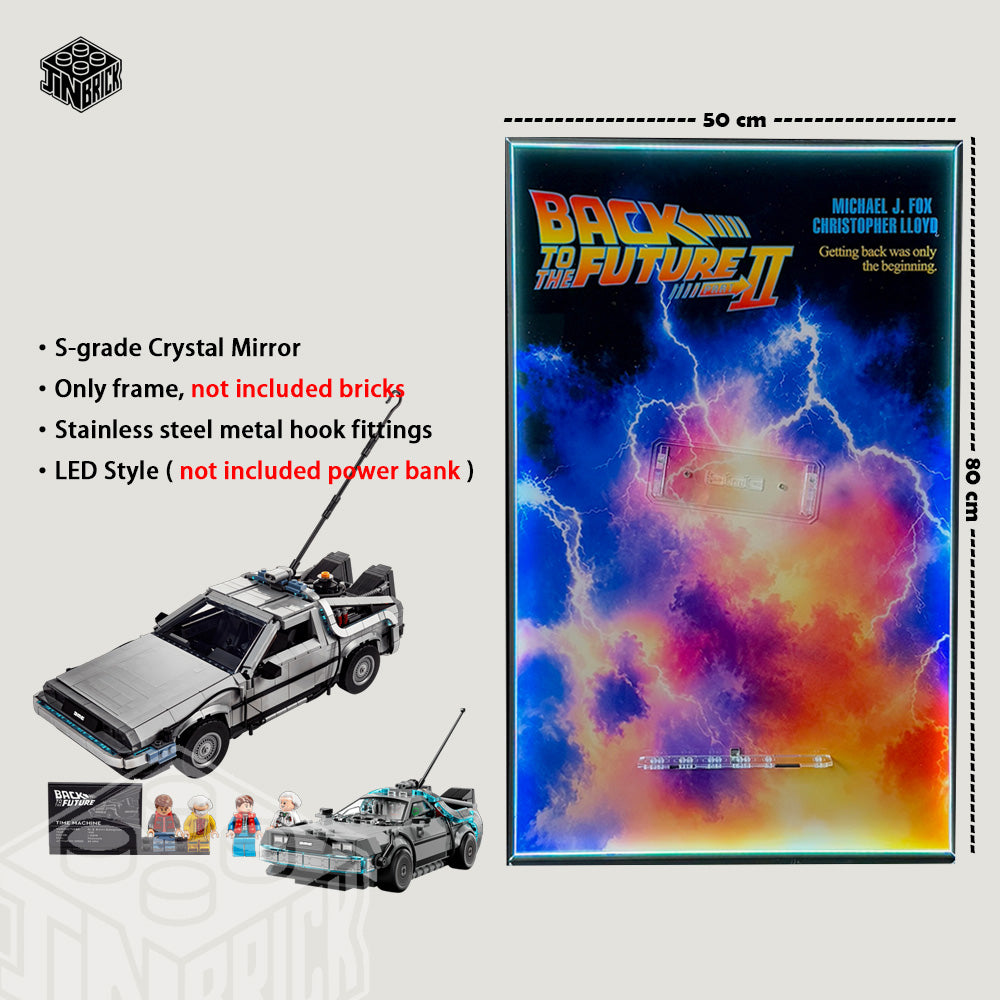 Wall Frame for LEGO Icons 10300 And Speed Champions 77256 Back to the Future Time Machine