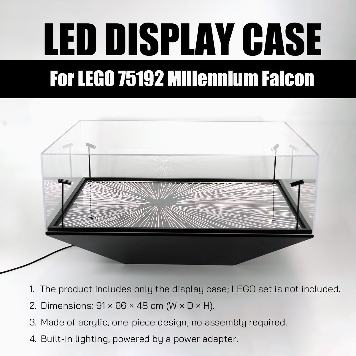 【Premium】LED Display Case For LEGO 75192 StarWars Millennium Falcon