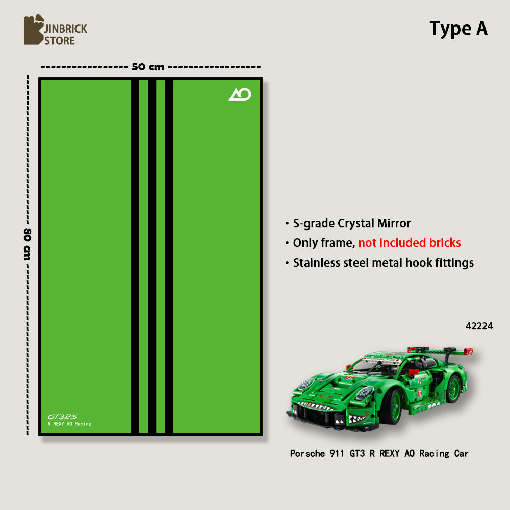 Display frame For Lego Technic 42224 Porsche 911 GT3 R REXY AO Racing Car