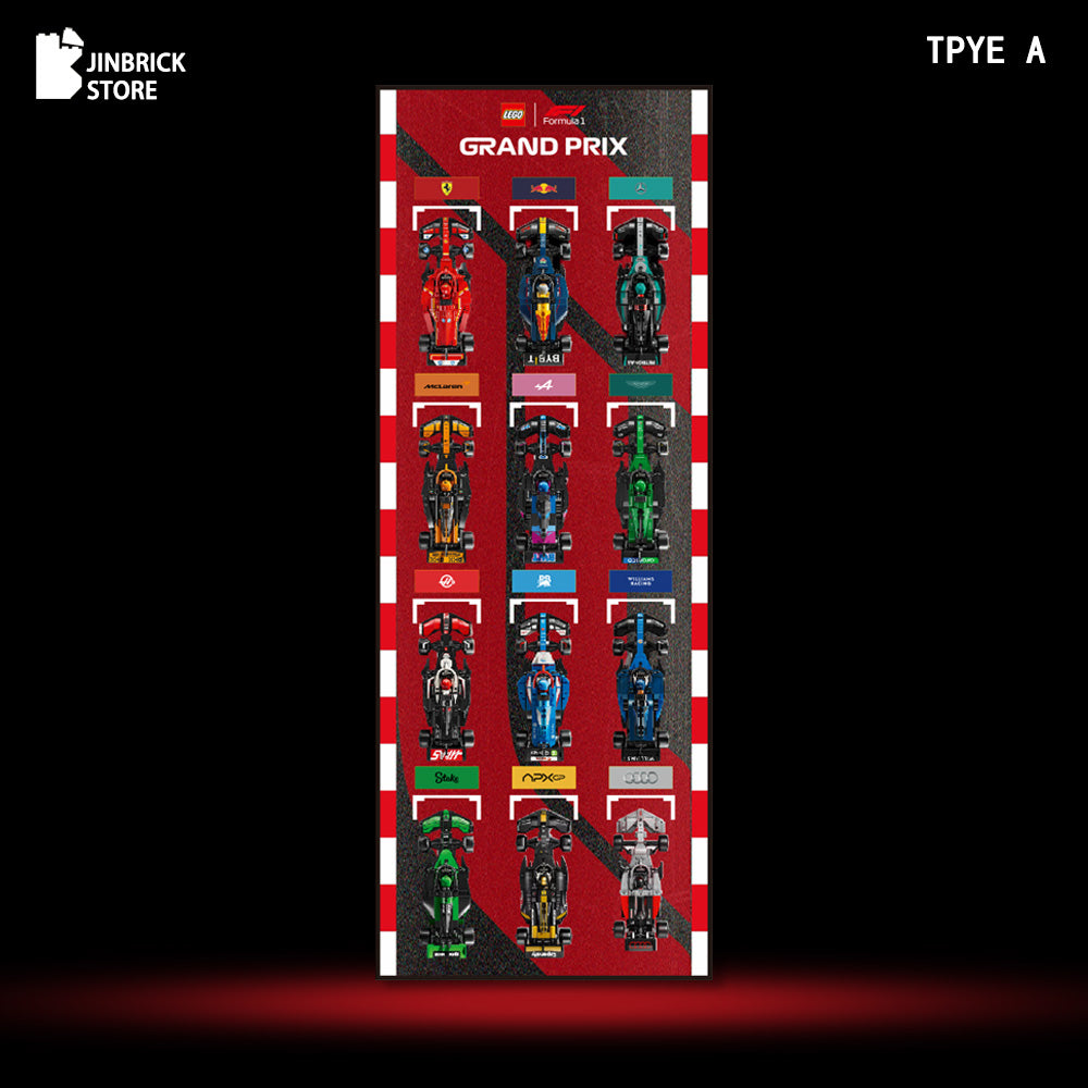 Vertical Wall frame For LEGO® Speed Champions F1 12 Cars