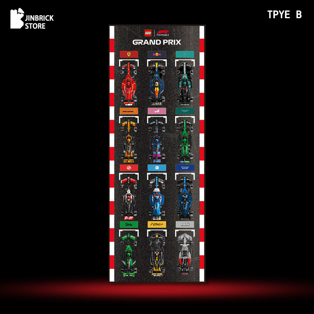Vertical Wall frame For LEGO® Speed Champions F1 12 Cars