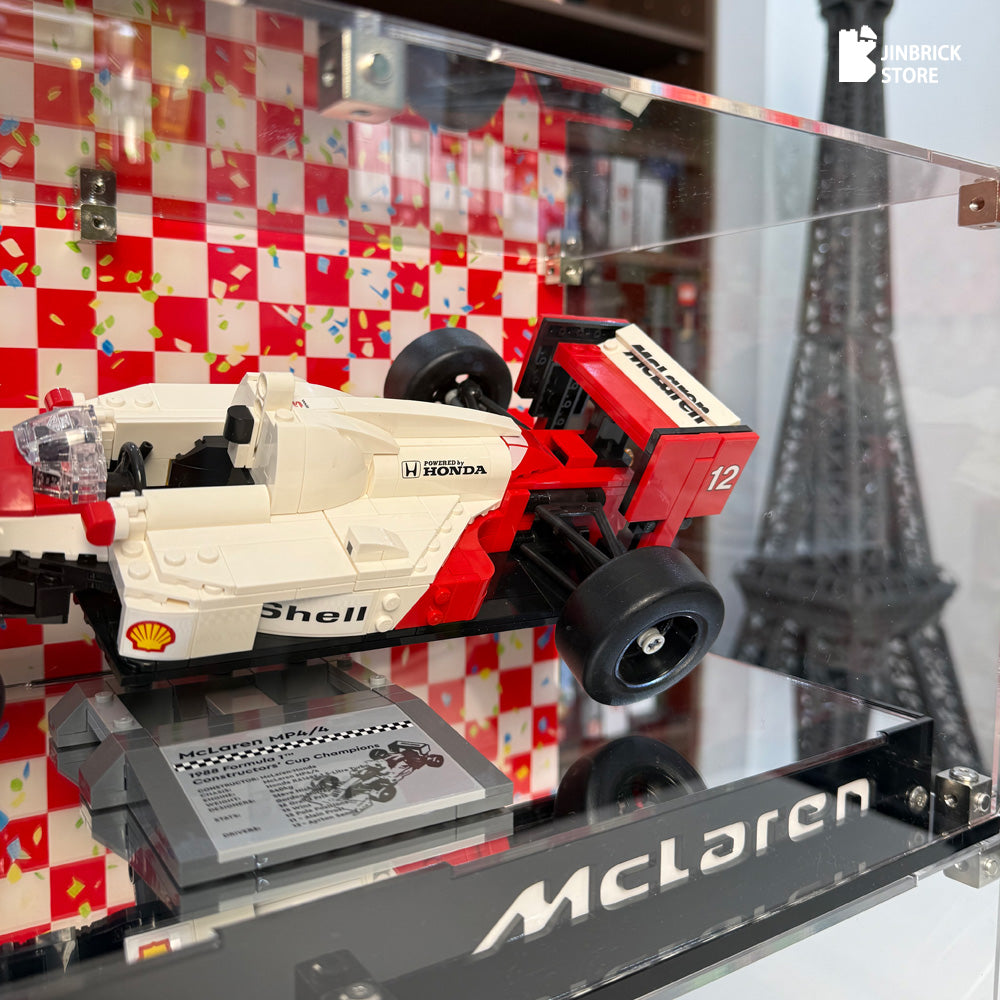 Acrylic Display Case For 10330 LEGO® Icons McLaren MP4/4 & Ayrton Senna