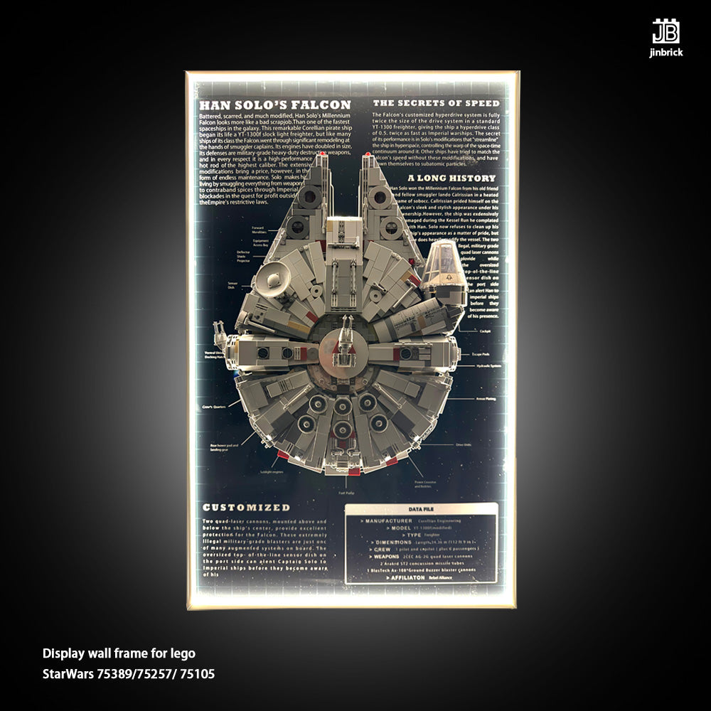 Display Frame For LEGO® Star Wars™ Millennium Falcon™ 75389/75257/75105