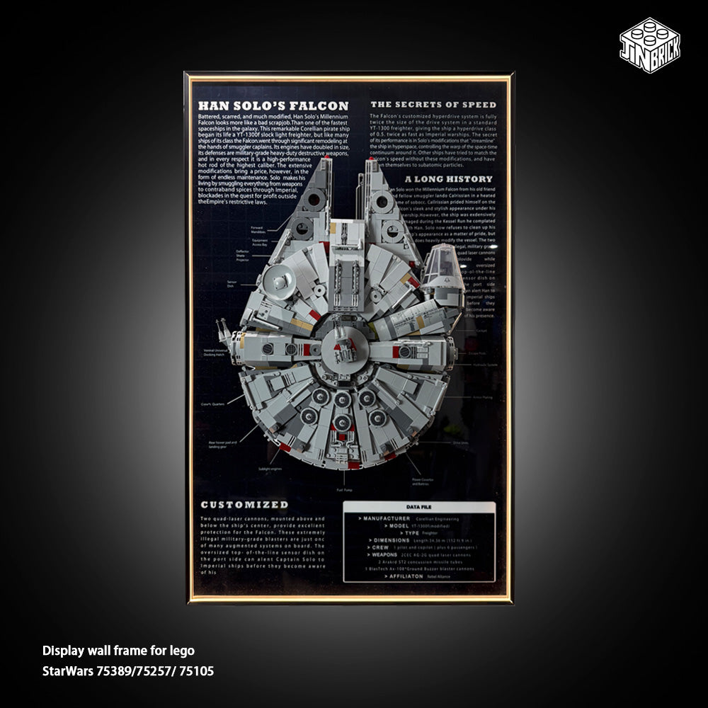 Display Frame For LEGO® Star Wars™ Millennium Falcon™ 75389/75257/75105
