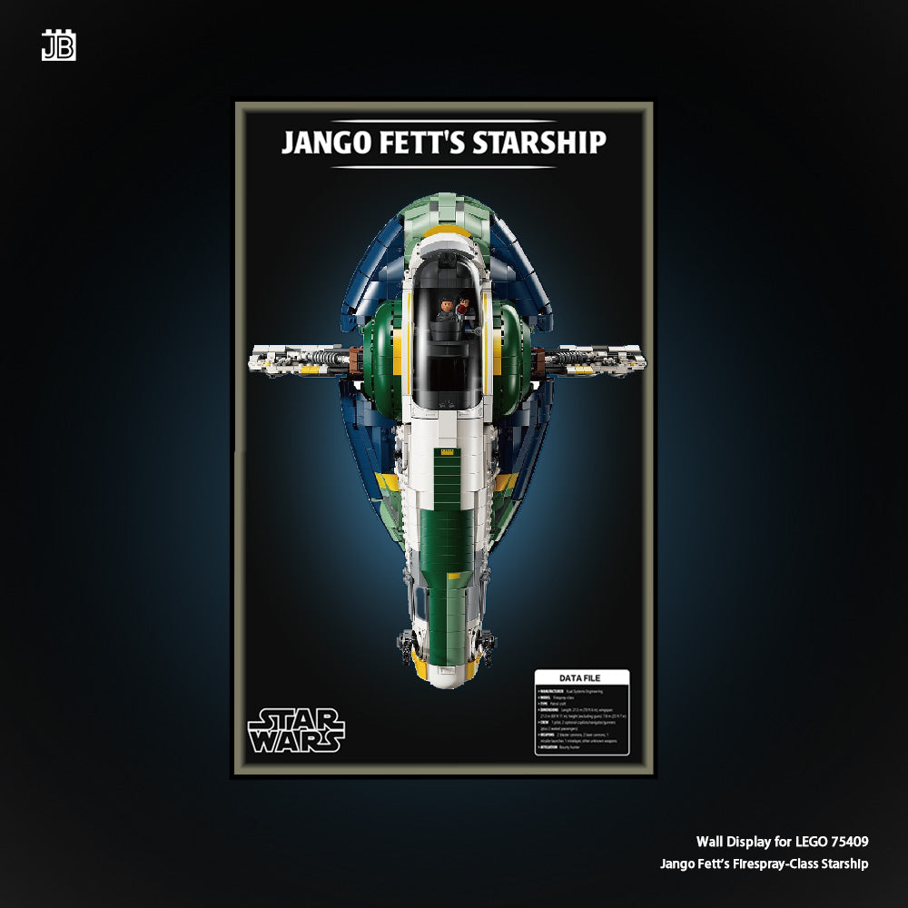 Wall frame for LEGO® Star Wars™ 75409 Jango Fett's Firespray-Class Starship