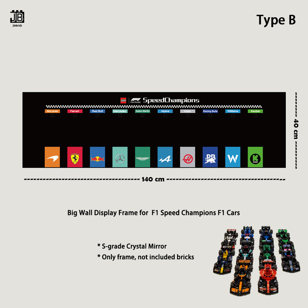 Big Wall Display Frame For LEGO® Speed Champions F1 Cars