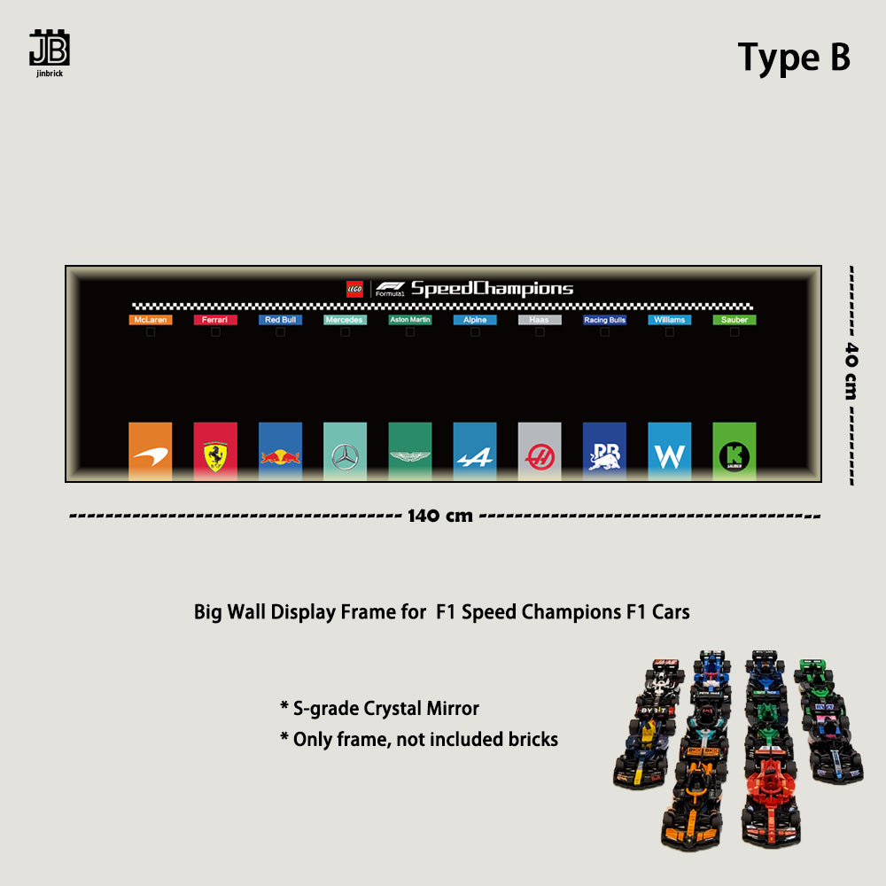 Big Wall Display Frame For LEGO® Speed Champions F1 Cars