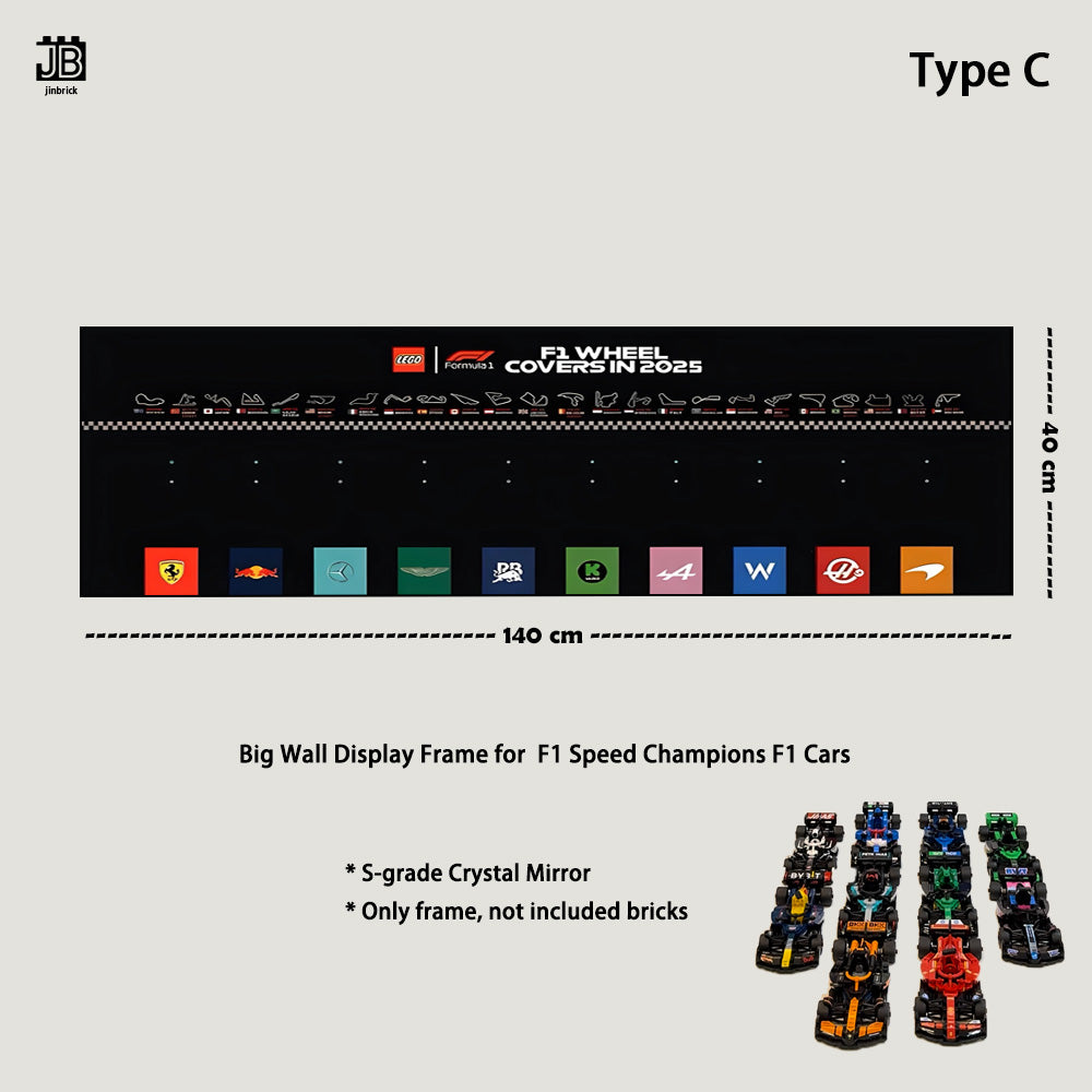 Big Wall Display Frame For LEGO® Speed Champions F1 Cars