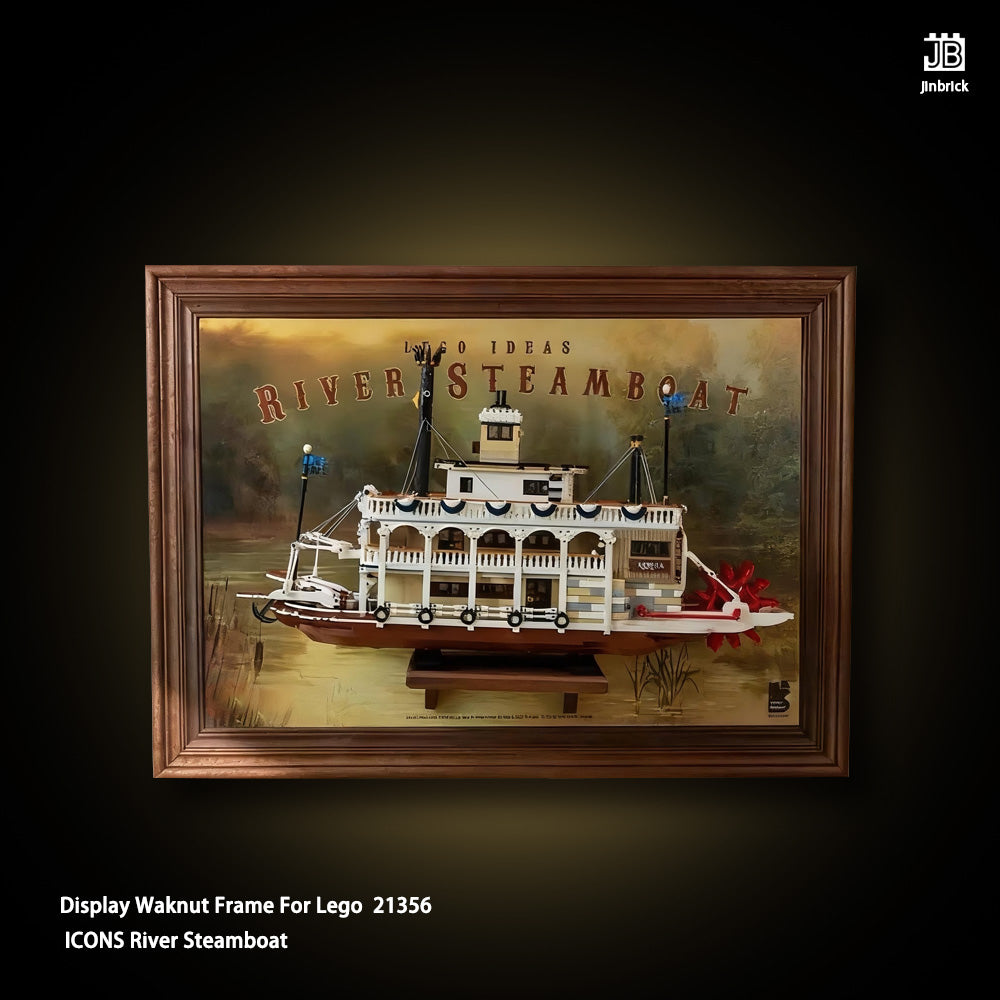 Premium Display Waknut Frame For Lego  21356  ICONS River Steamboat