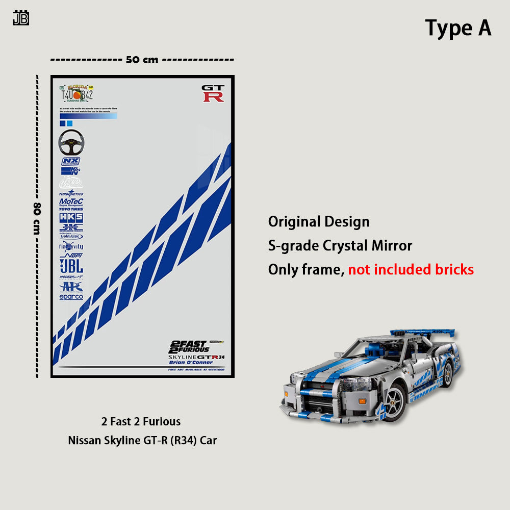 Frame For LEGO 42210 2 Fast 2 Furious Nissan Skyline GT-R (R34) Car
